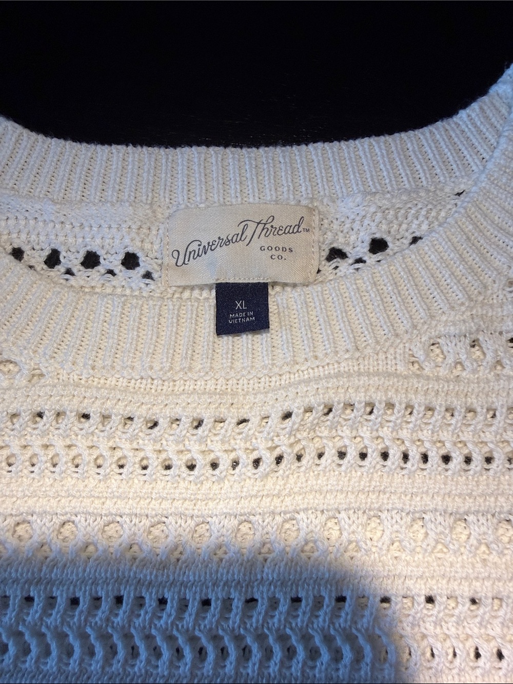 Universal Thread Cream Openwork Crochet Crewneck Sweater. Never worn! Sz XL - Picture 2 of 5